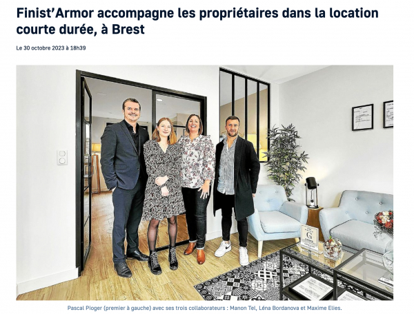 Finistarmor accompagne les propriétaires dans la location courte durée à Brest et sur tout le Finistère au travers de sa conciergerie